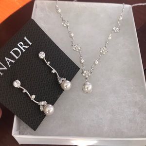 Nadri pearl earring and necklace set